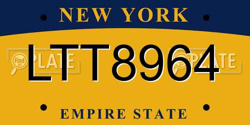 LTT8964 New York License Plate