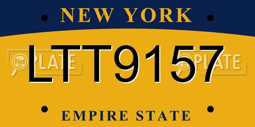 LTT9157 New York License Plate