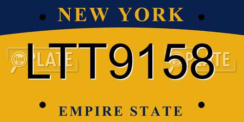 LTT9158 New York License Plate