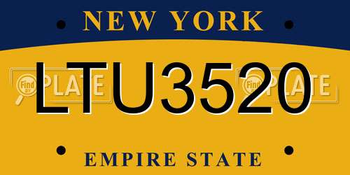 LTU3520 New York License Plate
