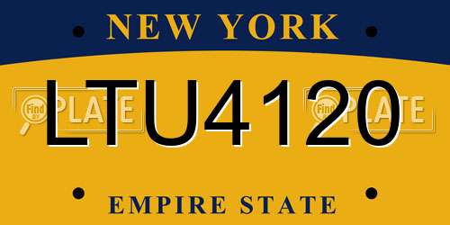 LTU4120 New York License Plate