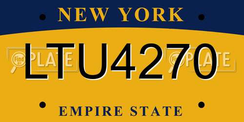 LTU4270 New York License Plate