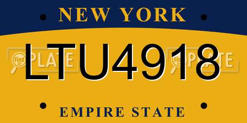 LTU4918 New York License Plate
