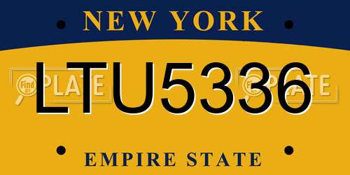 LTU5336 New York License Plate