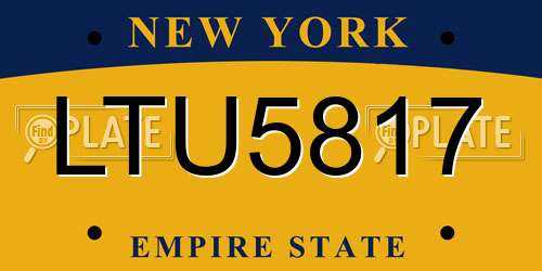 LTU5817 New York License Plate