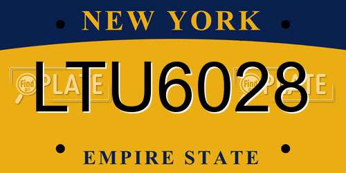 LTU6028 New York License Plate