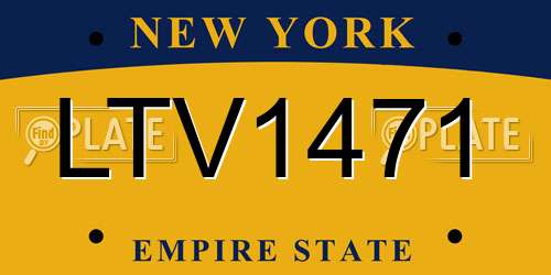 LTV1471 New York License Plate