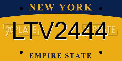 LTV2444 New York License Plate