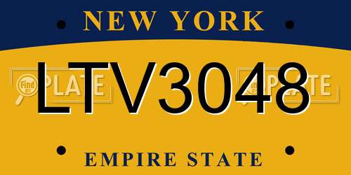 LTV3048 New York License Plate