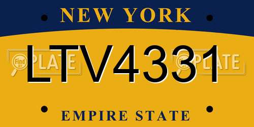LTV4331 New York License Plate
