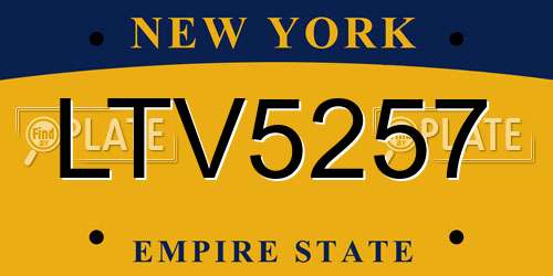 LTV5257 New York License Plate