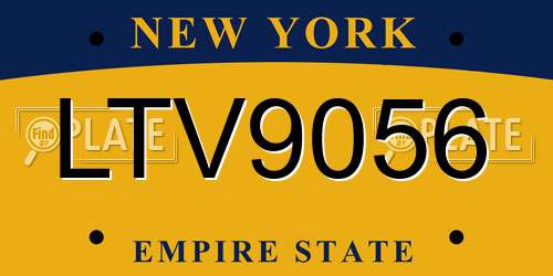 LTV9056 New York License Plate
