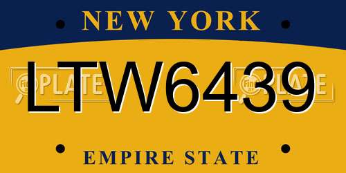 LTW6439 New York License Plate