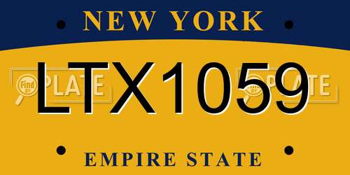 LTX1059 New York License Plate