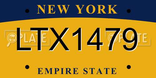 LTX1479 New York License Plate