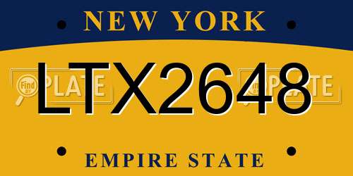 LTX2648 New York License Plate