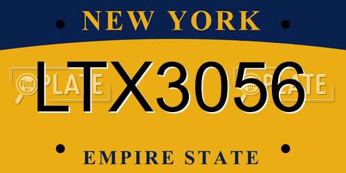 LTX3056 New York License Plate
