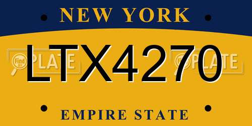 LTX4270 New York License Plate