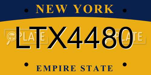 LTX4480 New York License Plate