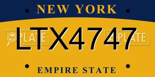 LTX4747 New York License Plate