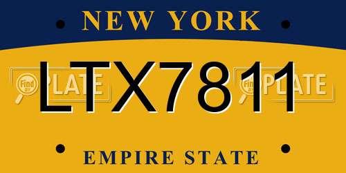 LTX7811 New York License Plate