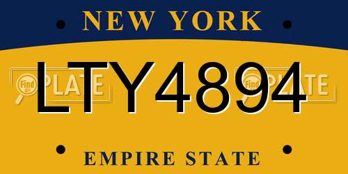 LTY4894 New York License Plate