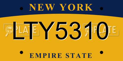 LTY5310 New York License Plate