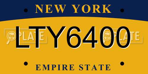 LTY6400 New York License Plate