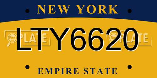 LTY6620 New York License Plate