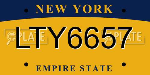 LTY6657 New York License Plate