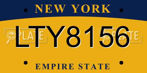 LTY8156 New York License Plate