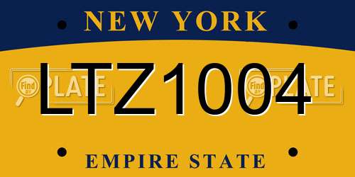 LTZ1004 New York License Plate