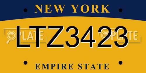 LTZ3423 New York License Plate