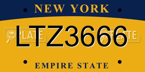 LTZ3666 New York License Plate