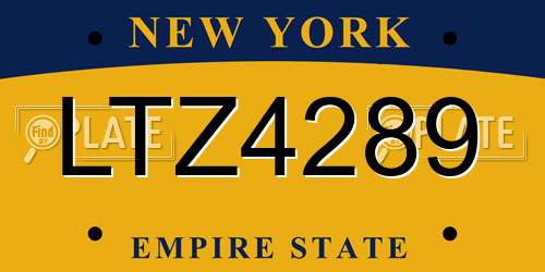 LTZ4289 New York License Plate
