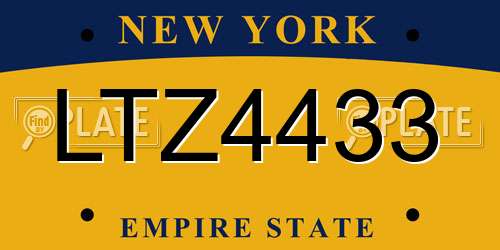 LTZ4433 New York License Plate