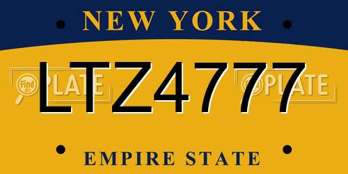 LTZ4777 New York License Plate