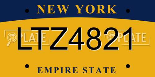 LTZ4821 New York License Plate
