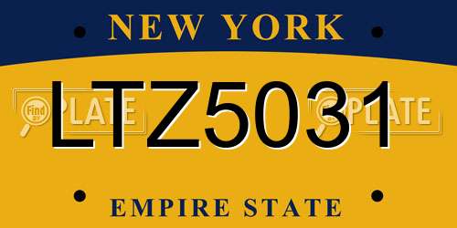 LTZ5031 New York License Plate