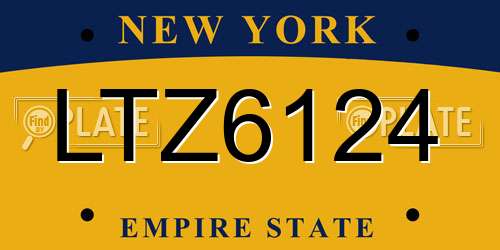 LTZ6124 New York License Plate