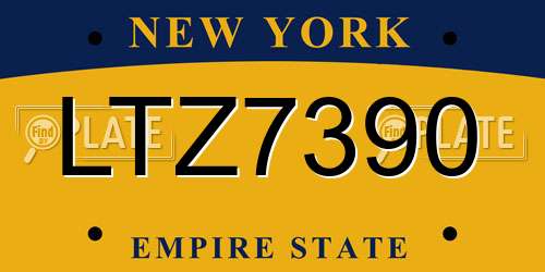 LTZ7390 New York License Plate