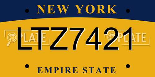 LTZ7421 New York License Plate