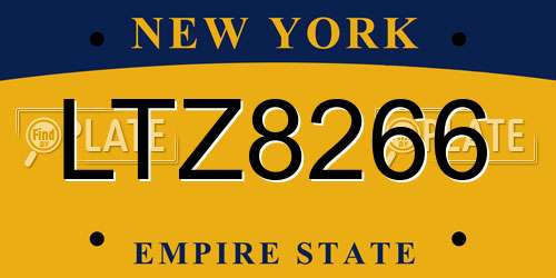 LTZ8266 New York License Plate