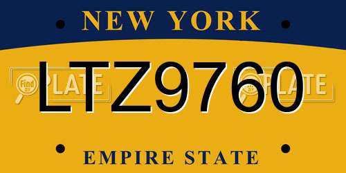 LTZ9760 New York License Plate