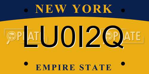 LU0I2Q New York License Plate