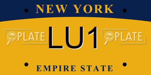 LU1 New York License Plate