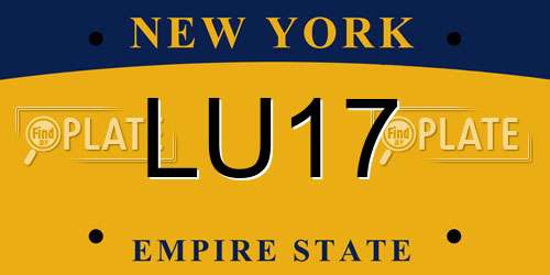 LU17 New York License Plate
