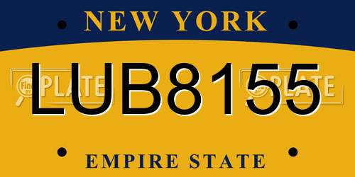 LUB8155 New York License Plate