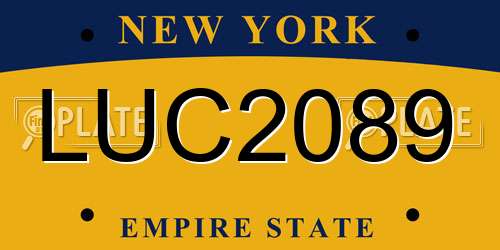 LUC2089 New York License Plate