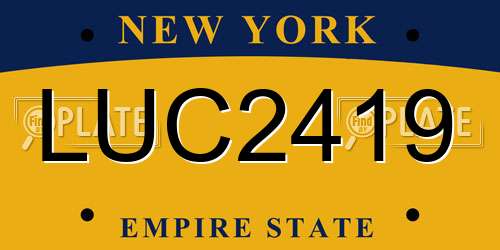LUC2419 New York License Plate